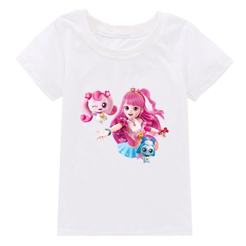 Dětský kostým Kreslená kočka Teenie ping Léto Rychlá móda Dívčí tričko s krátkým rukávem Svrchní oblečení Chlapecké tričko Dětské topy Oblečení