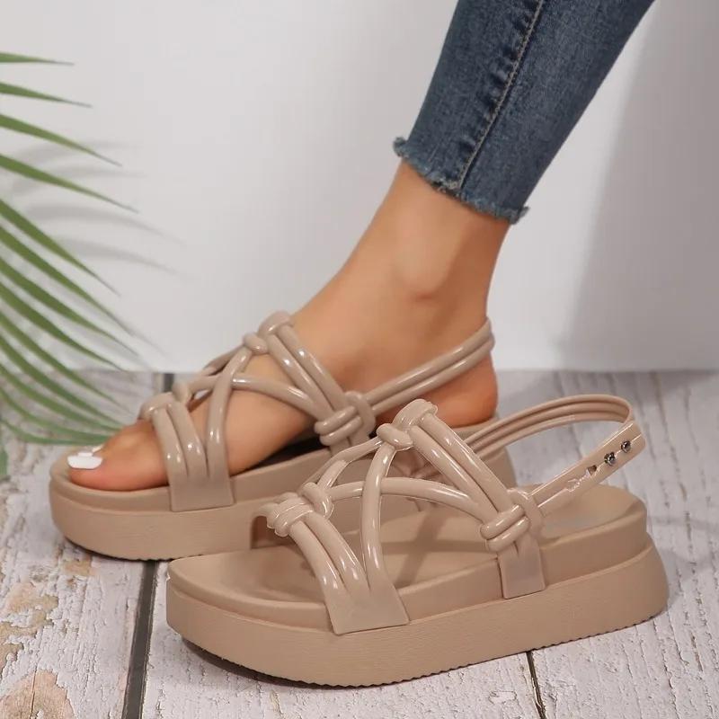 Fashion 2024 Hot Sale Women's Shoes Buckle Strap Women's Sandals Fashion Narrow Band Casual Sandals Women New Peep Toe Platform Sandals