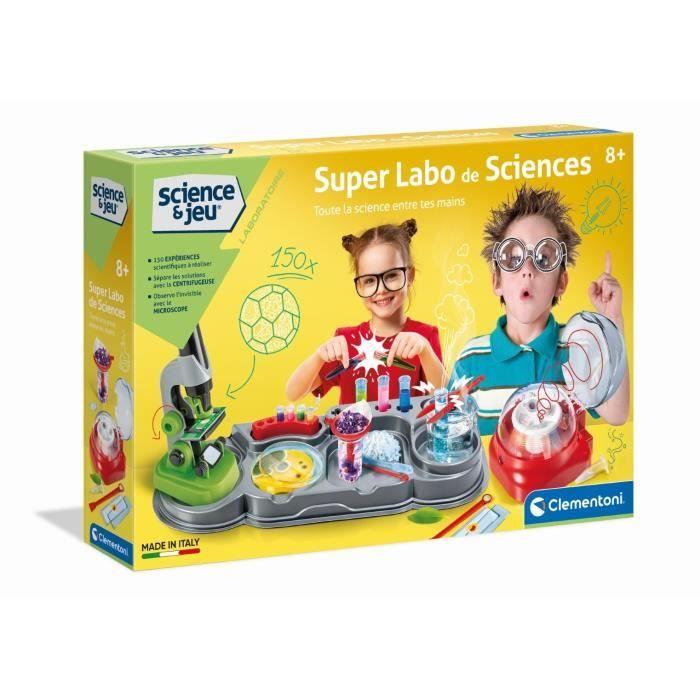 Clementoni Science &; Game - Super Science Lab - Microscope, Centrifuge, and Other Accessories - From 8 Years Old