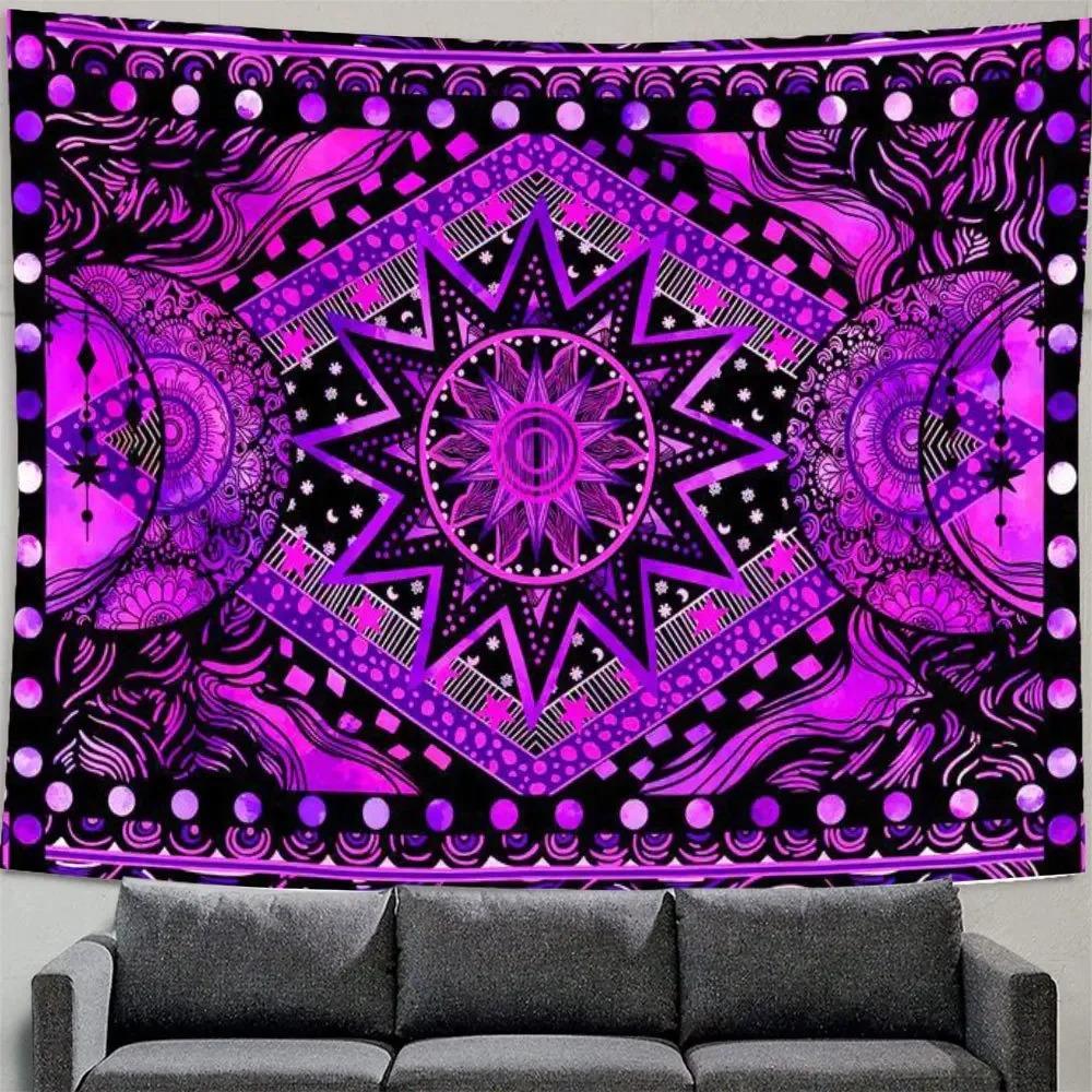 Bohemian Living Room Psychedelic Witchcraft Dorm Bed Sheet Home Decor Colorful Mandala Tapestry Wall Hanging Tapiz