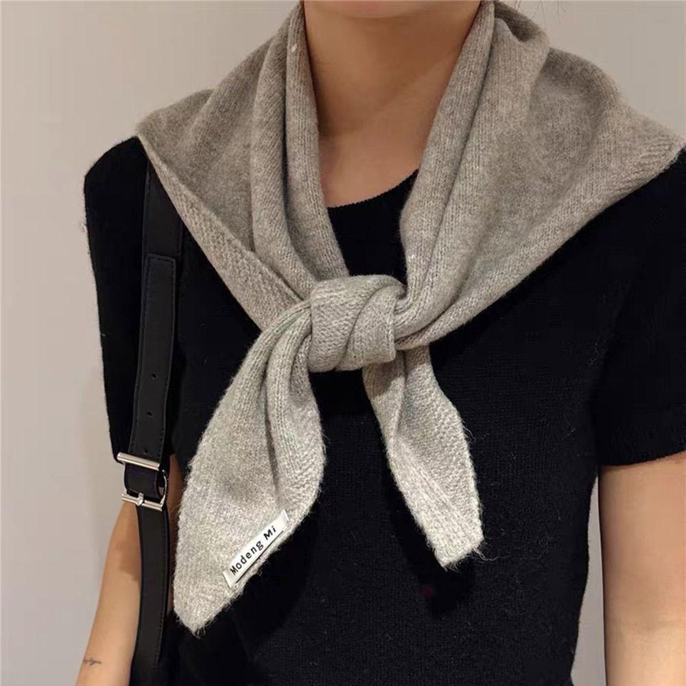New Wool Knitted Knitted Scarf Multi-functional Warm Triangular Scarf Women Headscarf Winter