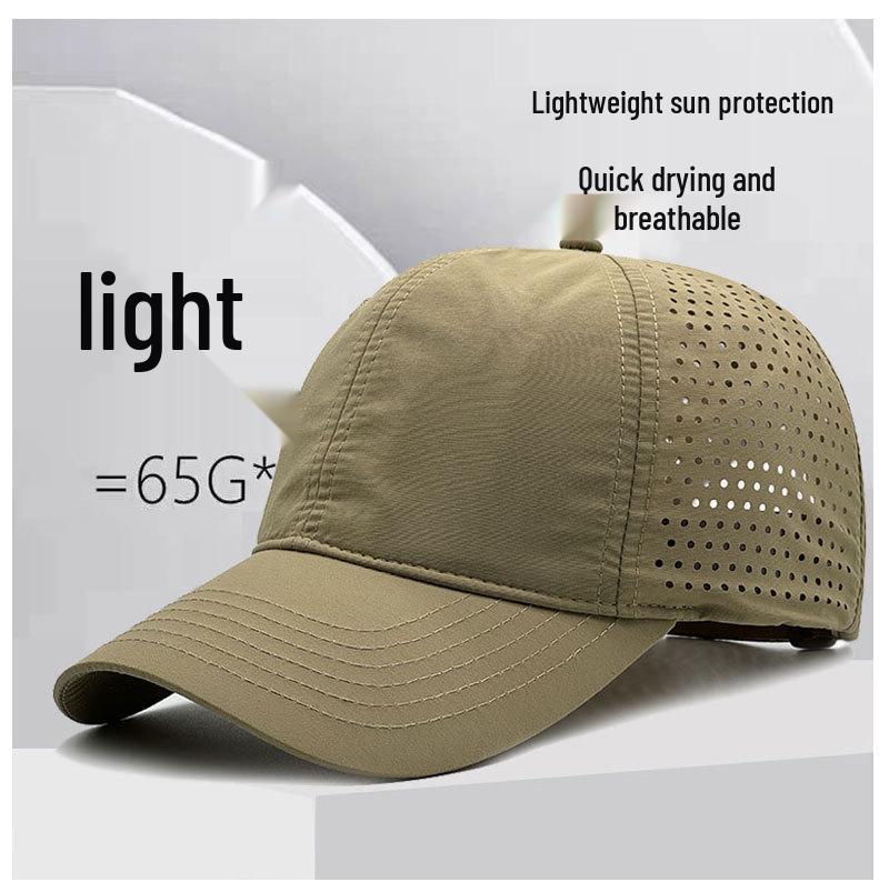 Large Men's Sun Protection Duckbill Cap: Soft, Quick-Drying, Breathable, Thin Brim Baseball Hat for Summer.