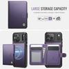 For iPhone 17 Pro Case JEEHOOD J09 RFID Blocking Card Holder Leather Back Phone Cover Compatible with MagSafe