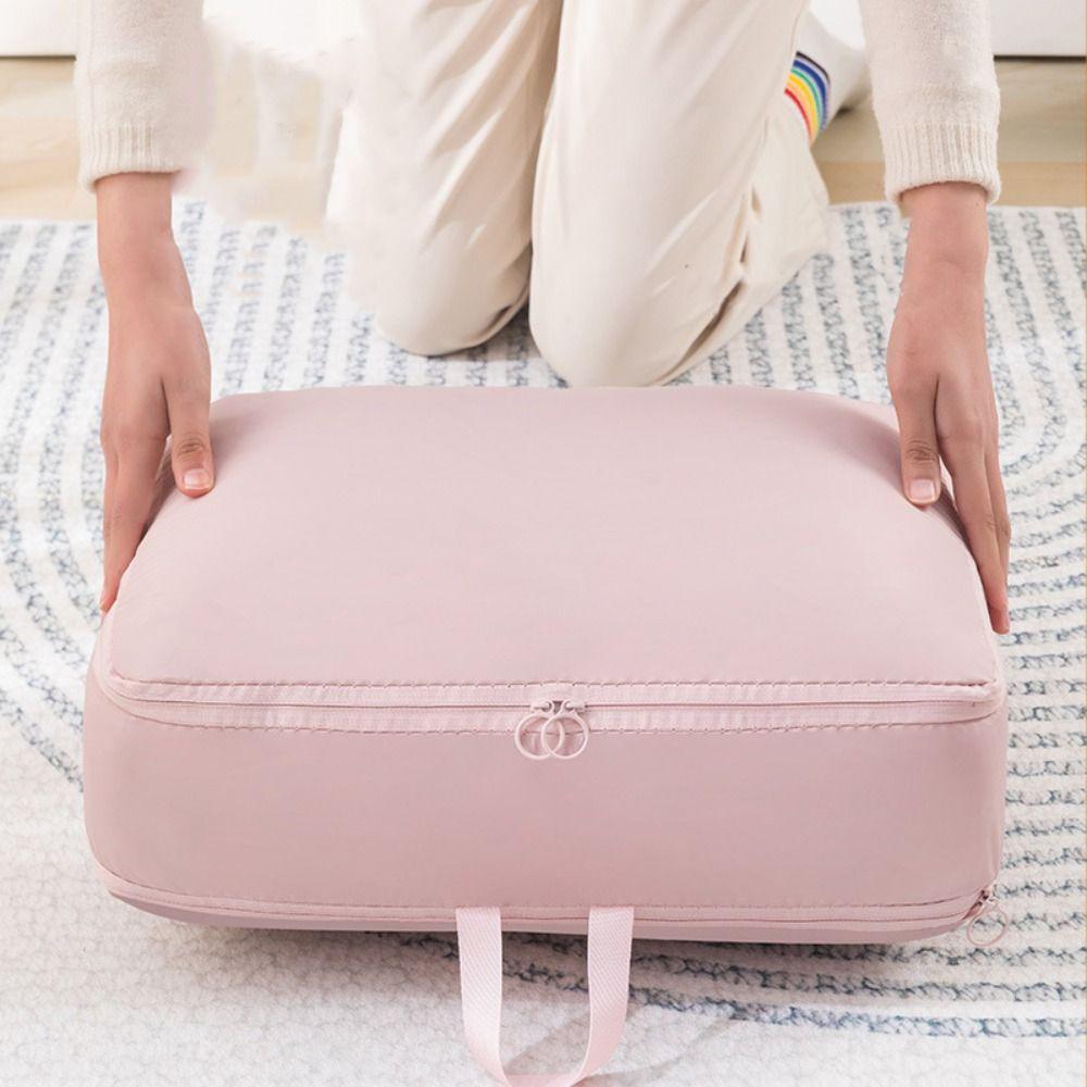 Foldable Puffer Jacket Storage Bag Polyester Compressed Travel Clothes Bag  Wardrobe