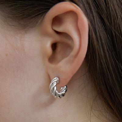 By Hyeres Rope Loop Earrings (Silver) BH7E52700WBXXX