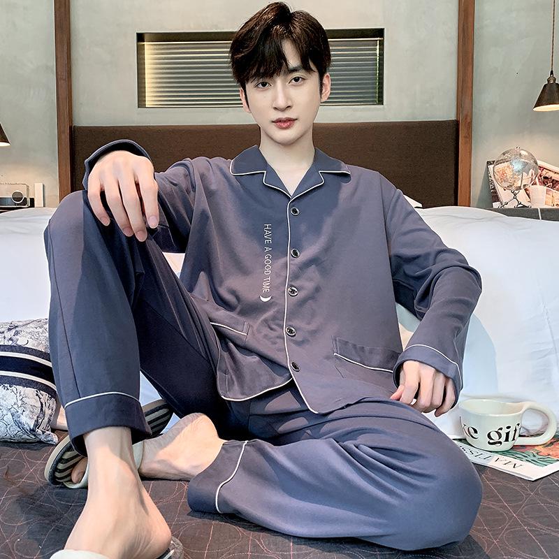 

Мужской роскошный хлопковый пижамный комплект - С длинным рукавом, Идеально подходит для осени/зимы, Подходит для подростков и мужчин среднего возраста Medium (M)