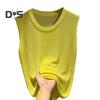 Women Vest Tops Round Neck Sleeveless Solid Color Loose Fit Ice Silk Tank Tops Breathable Versatile Vest