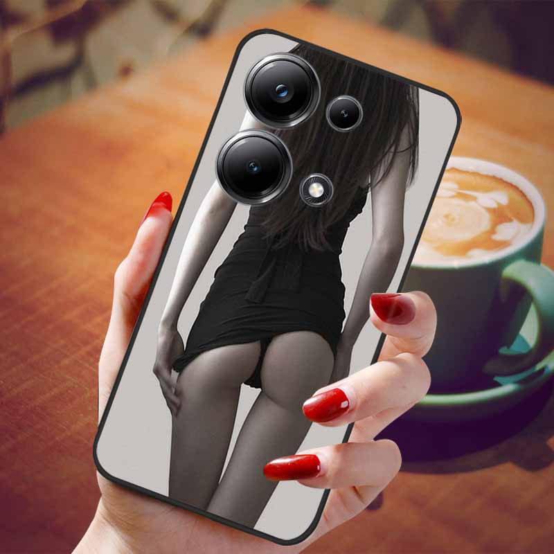 For Poco M6 Pro 4G Case Fashion Marble Silicon Black Cover for Xiaomi Poco M6Pro 4G Phone Case M 6 Pro Soft Shells PocoM6Pro 4G