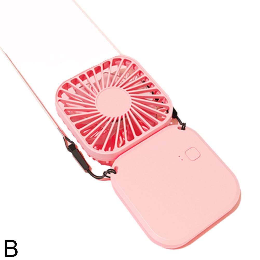 Mini Hanging Neck Fan Portable Folding USB Rechargeable Mute Fan Multi Function Handheld Desktop Fan with Power Bank