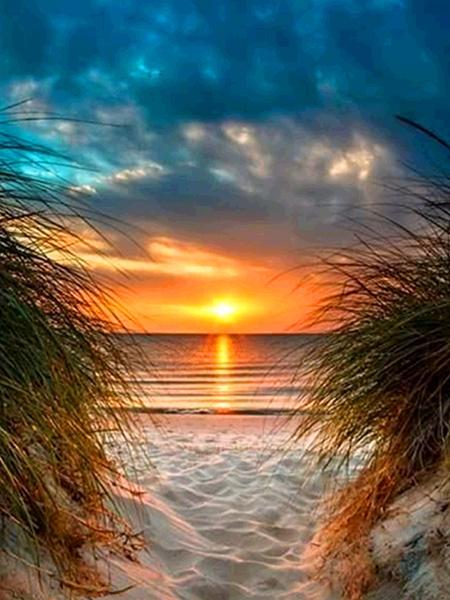5D Diamond Painting Sunset Love Beach DIY Round Full Diamond Embroidery Kit Landscape Home Decoration Crafts