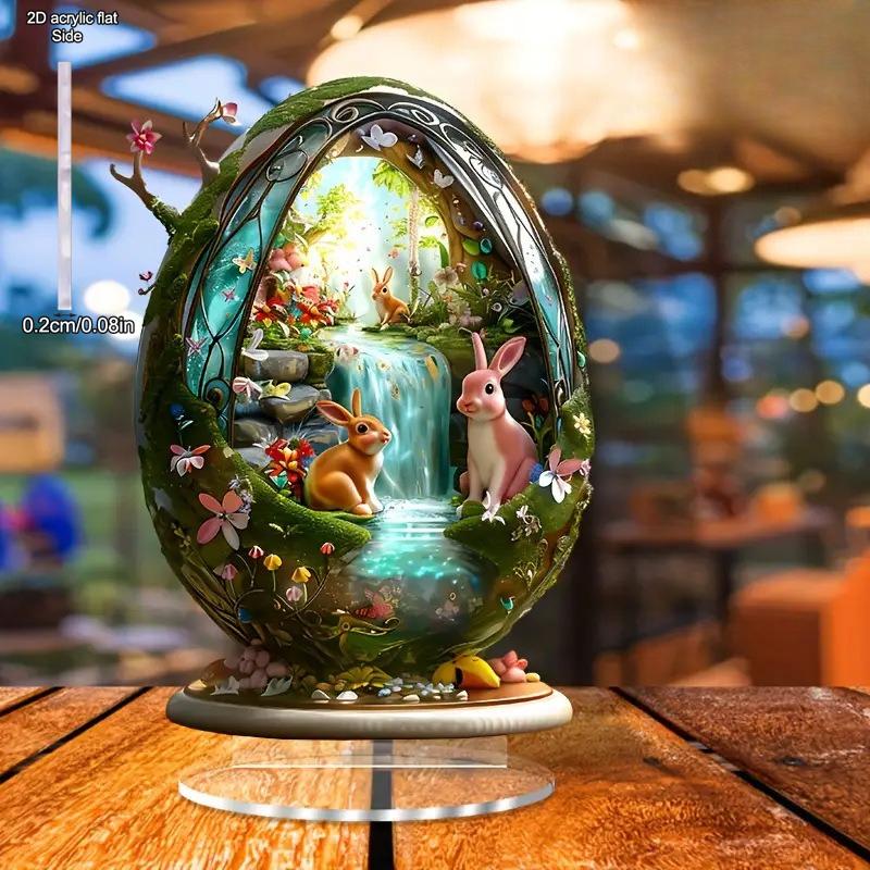 Rabbit, Egg Desktop Decoration, Floral Accents, Home Decoration and Office Decoration. Ideal Gift for Family and Friends, Nurseries, Home Desk