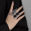 New Fashion Creative Punk Gothic Thorns Love Heart Punk Open Ring For Women Girls Fashion Vintage Sexy Rings Y2K Party Jewelry