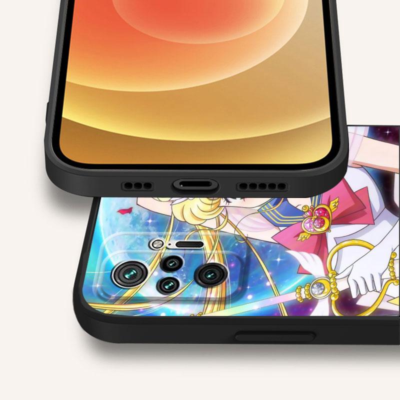 Etui na telefon TPU Soft Shockproof do Redmi 9A 9C 10C 9T 10A K40 Pro 6 7 8 8A 7A K50 9 10 6 Pro Cover Cute Anime Sailors M-Moons