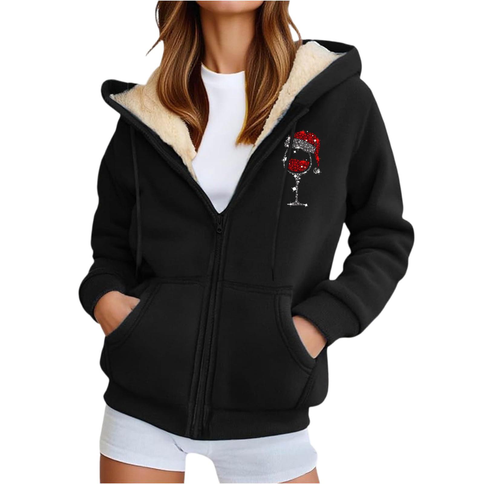 

Women s Fashion Casual Sweatshirt Loose Zipper Cardigan Long Sleeve Hooded Jacke XL чорний