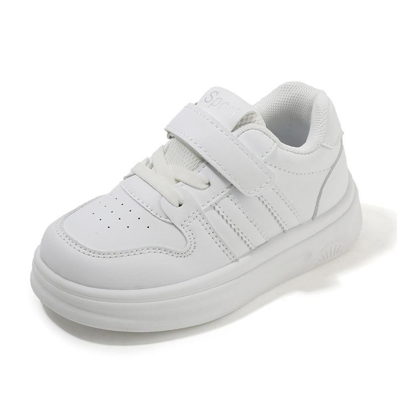 Kids White Sneakers Lightweight Soft Sole Casual Shoes For Boys Girls