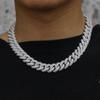 Men's Cuban Chain 18K Gold Plated Necklace with Zircon Gemstone Copper Body Custom Jewelry Sets