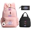 Cartoon Demon Hunters Printed Backpack Lunch Bag Pencil Case for Children Student Schoolbag Girl Kid Gift Women Travel Bag