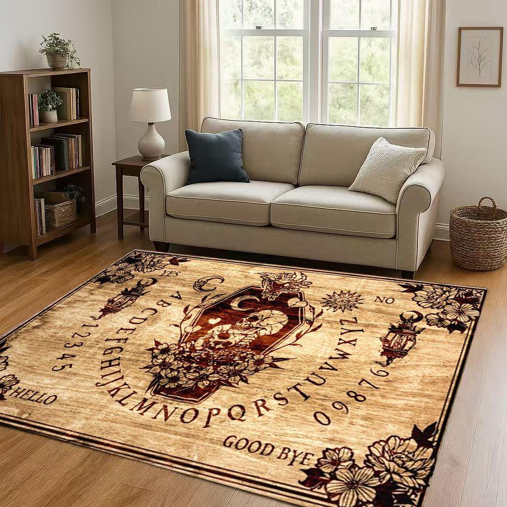 Retro Witch Spirit Ouija Board Art Living Room Non Slip Area Rug Carpet for Bedroom Kids Playroom Sofa,Home Decor Doormat