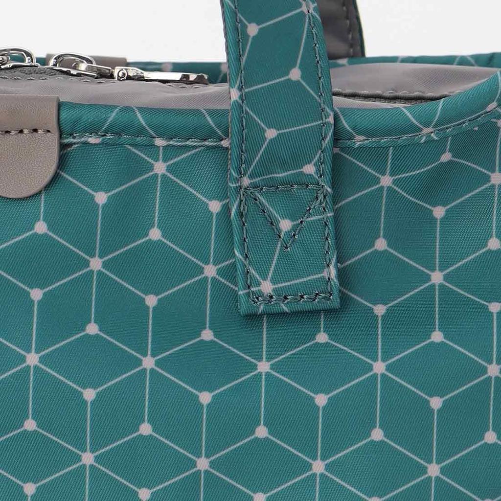 Isaac Cubic Zigzag and Point Dot 2-Way Tote & Shoulder Bag, Size S, Blue (60)
