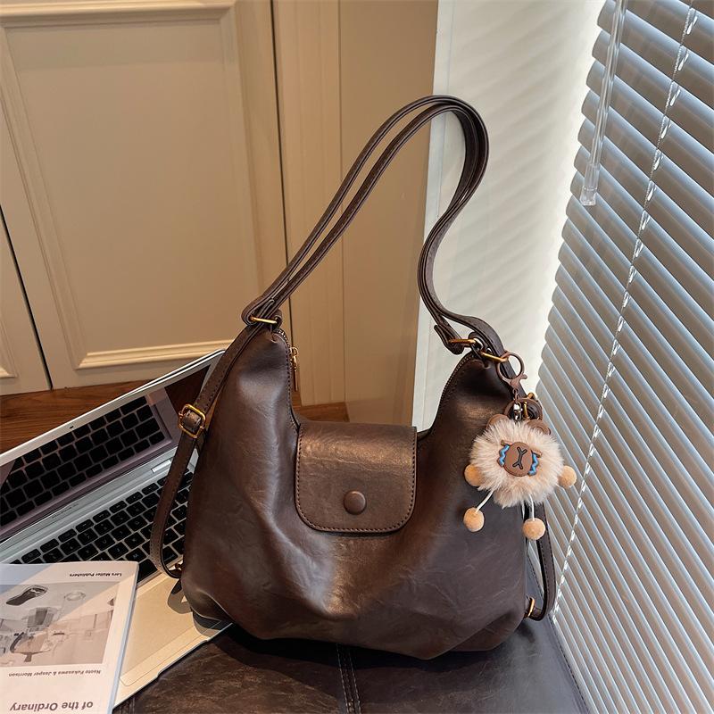 Premium Sense Retro Large-capacity Bag Women's New Casual Commuter Backpack Single Shoulder Tote Bag