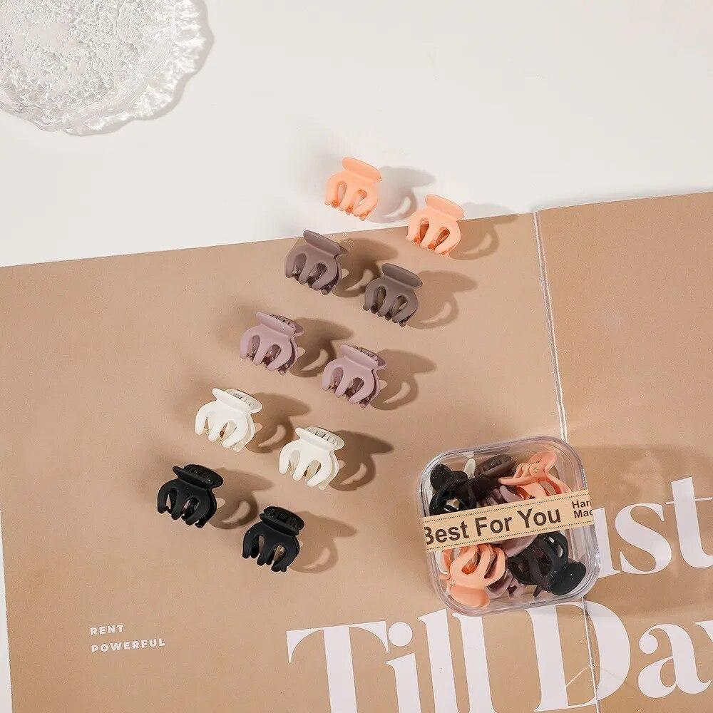 

10 шт./кор., маленькая акриловая заколка в полоску с цветами и геометрией, заколка для волос для женщин и девочек, аксессуары для волос, головные уборы style B