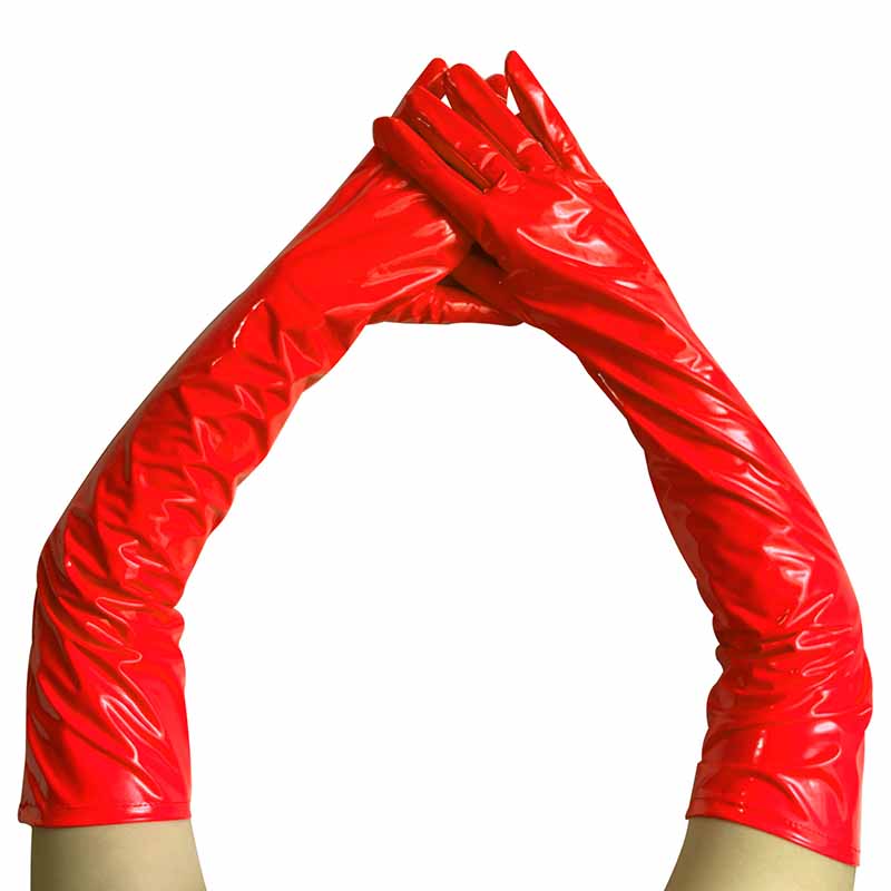 

Женские длинные лакированные перчатки для выступлений на пилоне, аксессуары для костюма для косплея на Хэллоуин, сексуальные облегающие перчатки для ночного клуба One Size