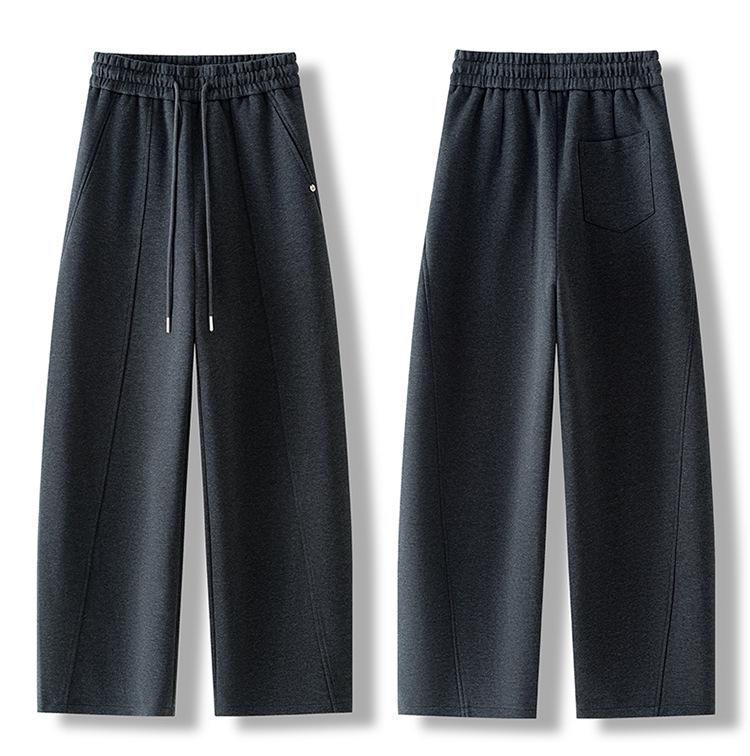 Korean Style High Waist Curved Blade Wide Leg Pants for Women - Spring/Autumn 2026