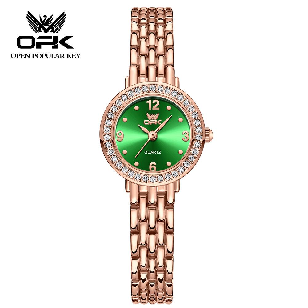 

OPK Watch Small Green Watch Waterproof Diamond-encrusted Quartz Watch Women s Watch