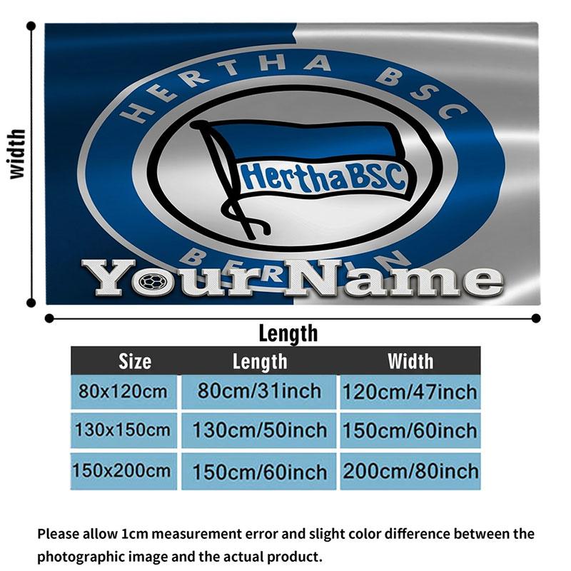 1PC Hertha BSC Custom Name Patterned Flannel Blanket Suitable For All Seasons for Home Decor Warmth and Comfort Gifts Holiday Present