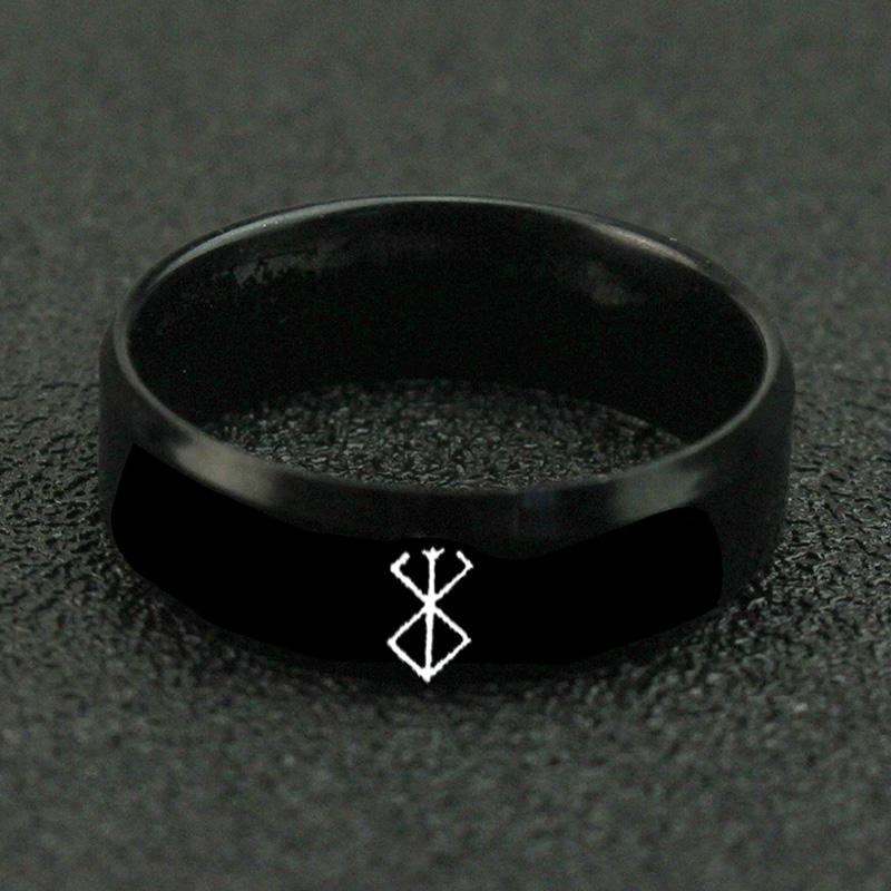 Peripherer Berserk Ring Gedenk-Anime Mode Einfach 7 Farben Kühl Laser Edelstahlring Herren Damen