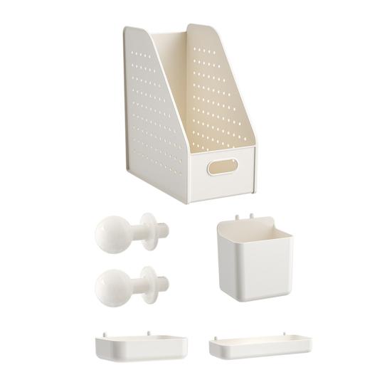 Reading Stand Multi-Grid Desktop Organizer with Elevated Base Rounded Corners to Prevent Book Tipping Macaron Colors for Kids Study Desk Accessory