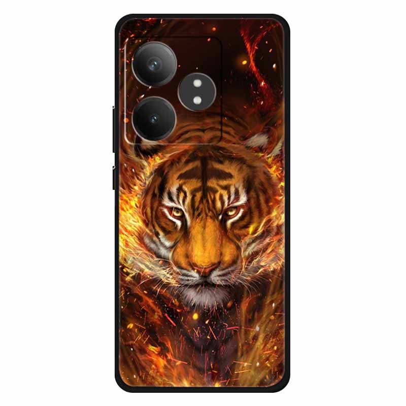 For Realme GT 6T Case Soft Feeling Silicone Luxury Phone Covers For Realme GT 6 GT6 Cases TPU Painted Marble Beautiful GT6t Wolf
