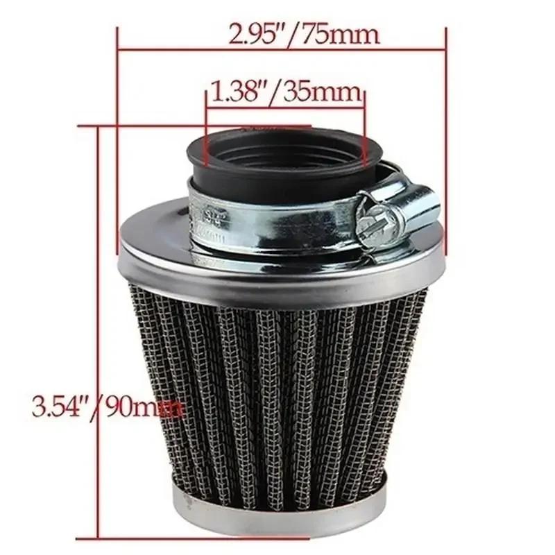 Chic Practical And Safe Motorcycle Accessories Oval Metallic Clamp-on Refit Intake Funnel Air Filter.
