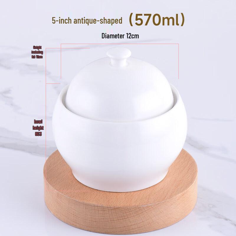 

Ruhan Ceramic Double Boiler Stew Bowl & Steamed Egg Bowl Set