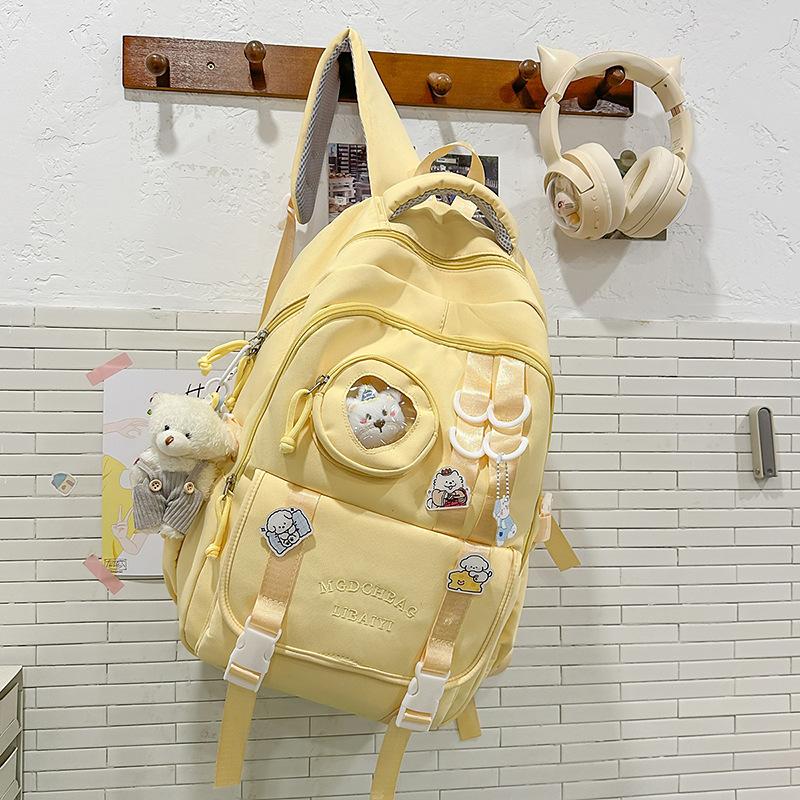 New high-value, fresh and sweet candy-colored backpack, lightweight and large-capacity backpack for junior high school students