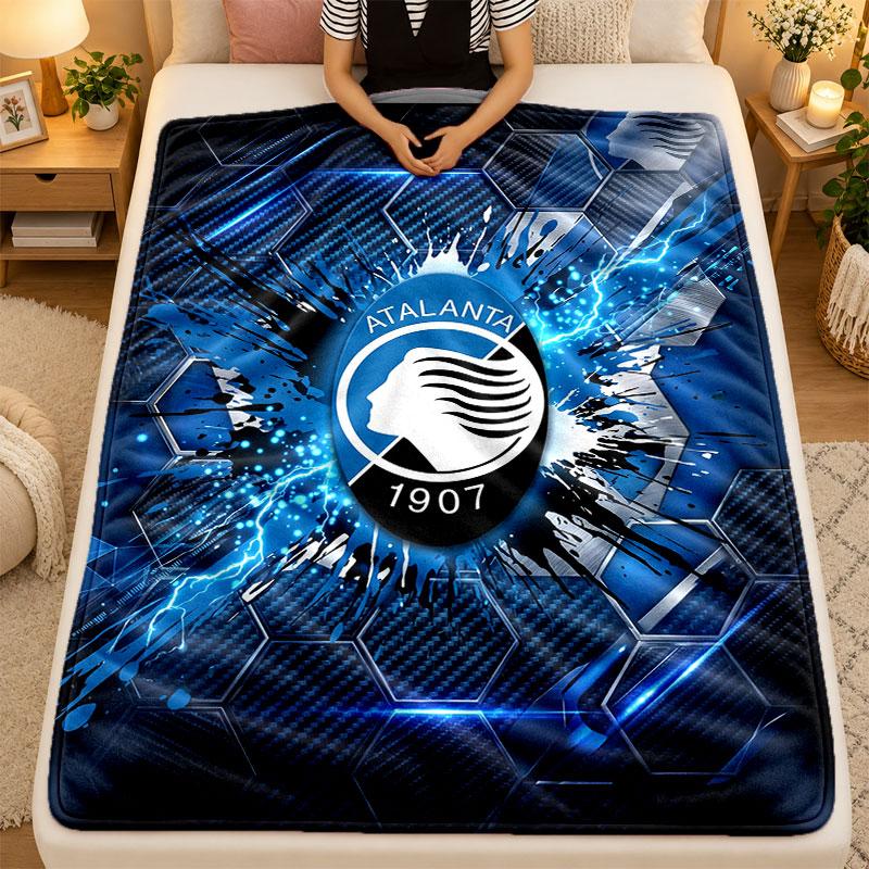 Flaneldecke Atalanta FC Warme Weiche Überwurfdecke für den Innenbereich Sofa Bett Wohnzimmergebrauch