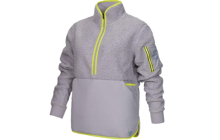 New Balance Velvet Jackets Women s Gray Stand Collar Moderate WT13285-WRY S