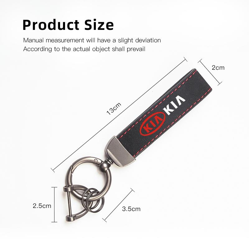 EKSP2 Car Suede Leather Keychain Alloy Keyring Pendant Accessories For KIA EV6 Stinger RIO Sorento Picanto Ceed Borrego Syros K4 K5 K8