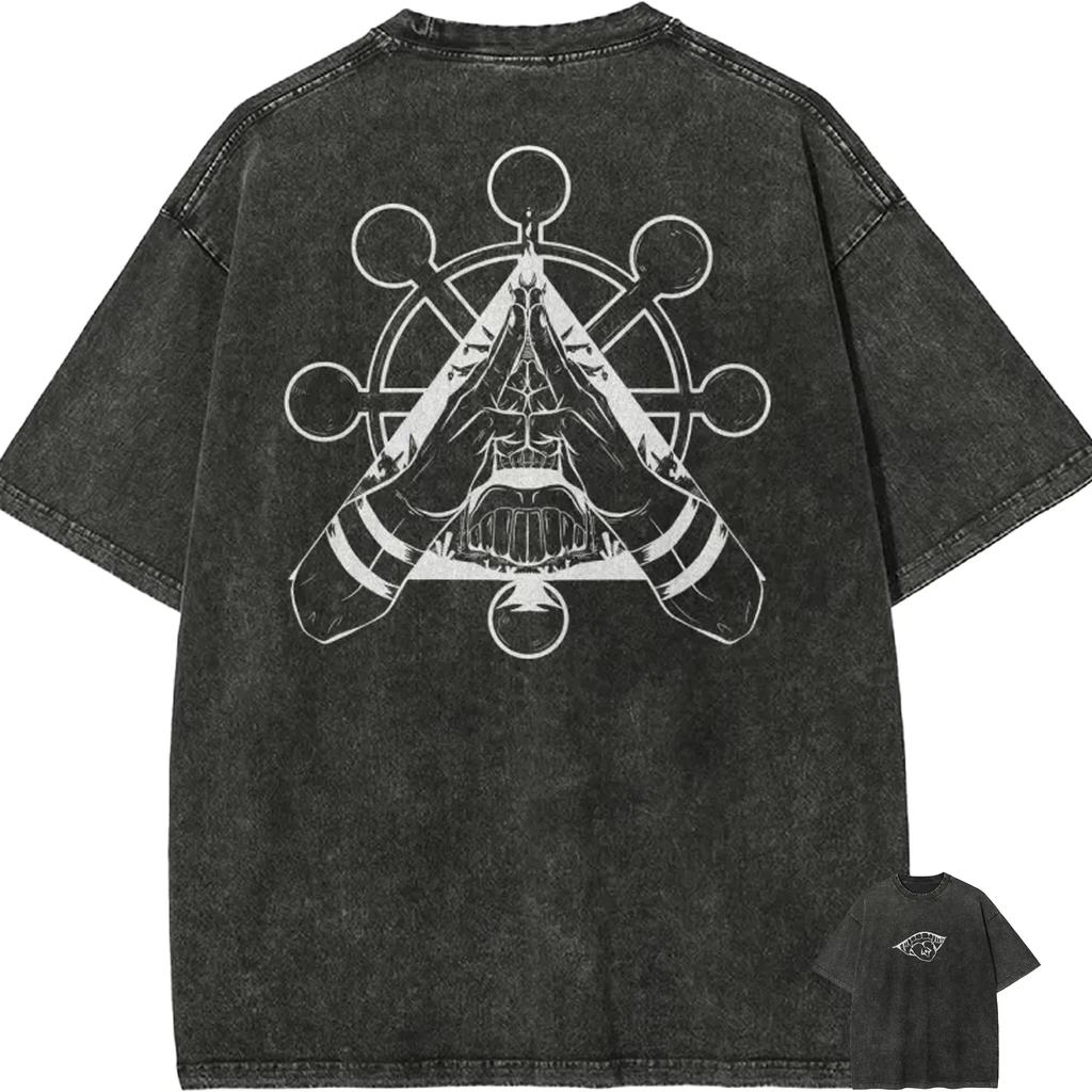 Jujutsu Kaisen Sukuna T Shirt Men Mahoraga Wheel Vintage Acid Wash Streetwear Retro Japanese Anime Graphic Tees 2026 Summer New