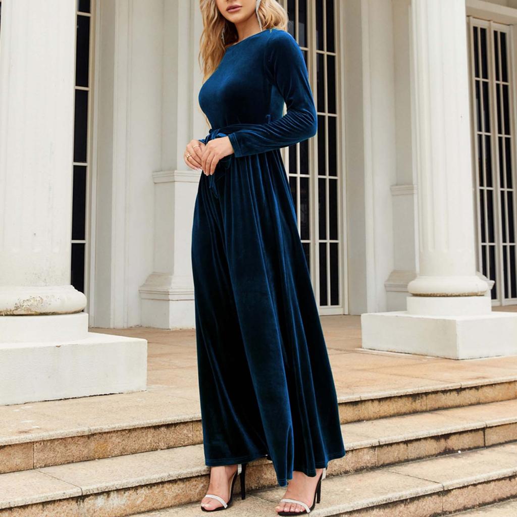 Women's Fashion Elegant Temperament Lady Long Dress Canary Color Senior Sense Dress