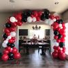 128Pcs Red, White, Black Latex Balloon Set Suitable for Birthday Parties, Weddings, Valentine's Day Party Decoration