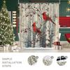 Aesthetic Woodland Cardinal Forest Shower Curtain Polyester Bathroom Decor Nature Wildlife Print Curtain