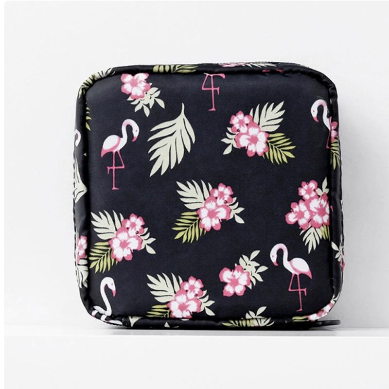 Cute Cartoon Sanitary Napkin Storage Bag, Thickened Portable Travel Cosmetic Organizer Pouch