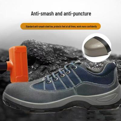 Men's Breathable Lightweight Safety Shoes - Anti-Smash, Anti-Puncture, Wear-Resistant, Anti-Odor for Construction Sites