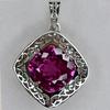 CERTIFIED 35 Ct 925 Sterling Silver Pink Tourmaline Natural Pendant Gemstone AI-07-NS