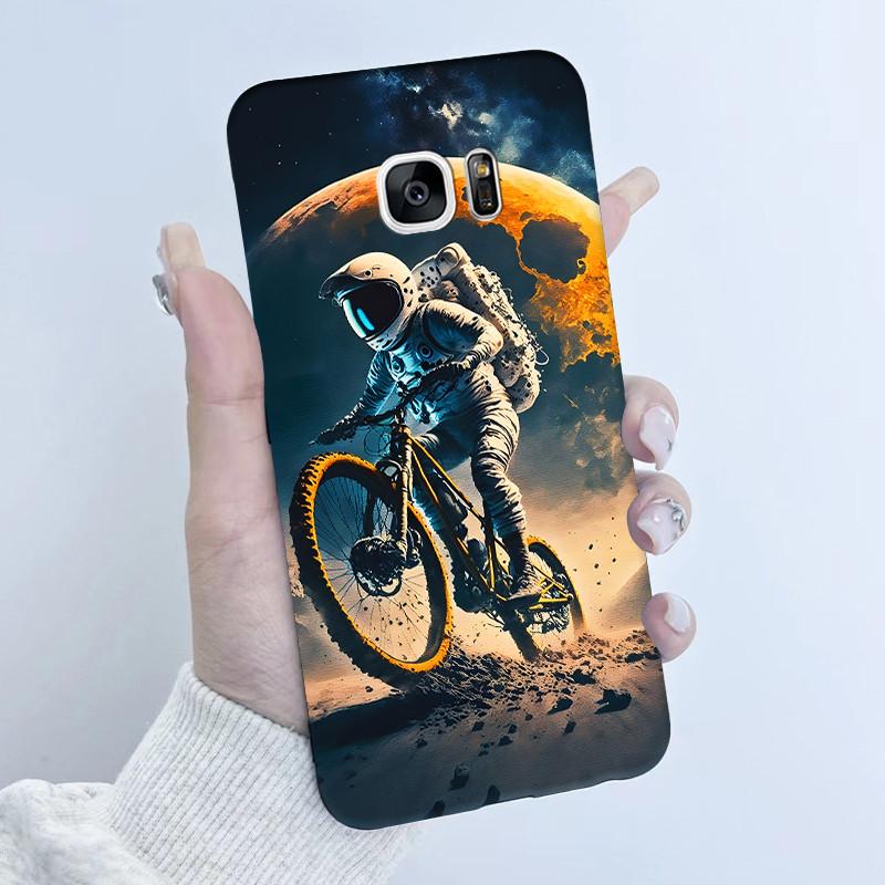 For Samsung Galaxy S7 S7Edge Case Soft TPU Silicone Cover Cute Astronaut Panda Phone Case For Samsung S7 S 7 Edge Coque Funda