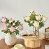 Real Touch Peony Bouquet 1 Bloom 1 Bud Artificial Peony Flower Faux Silk Floral Arrangement for Home Vase Wedding Centerpiece Party Decor