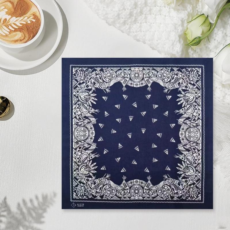 Hiphop Paisleys Bandanas Handkerchief Colourful Men Women Print Handkerchief for Head and Neck Wear