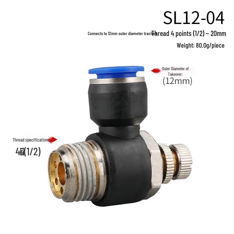 Pneumatic Fitting Combo: SL Throttle Valve 8-02, SL6-01 Component, 10-02 Insert Cylinder, Air Pump