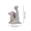 Man And Dog Statue Memorial Resin Figurine Emotional Family Sculpture Heartfelt Home Decoration